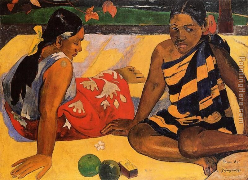 What News painting - Paul Gauguin What News art painting